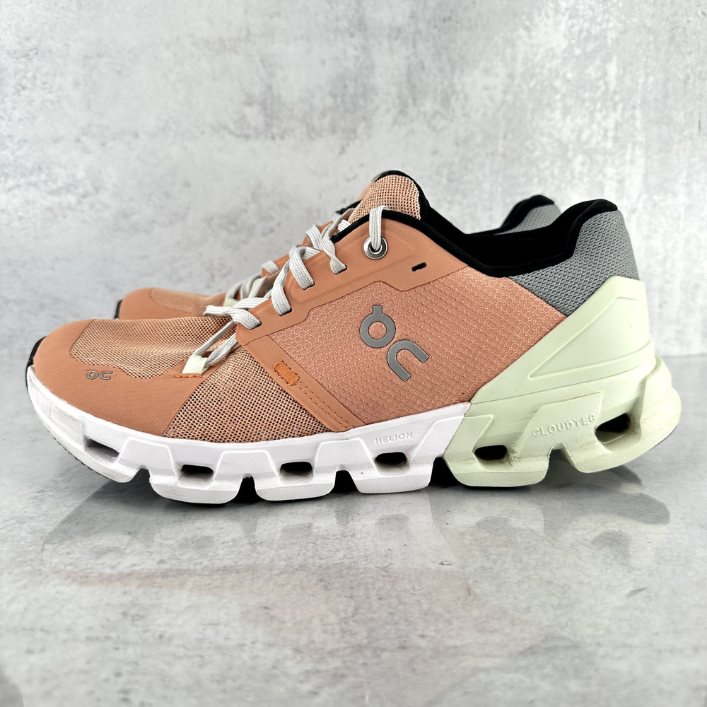 On Cloudflyer Women's 9.5 Running Shoes Orange Green Sneakers Athletic